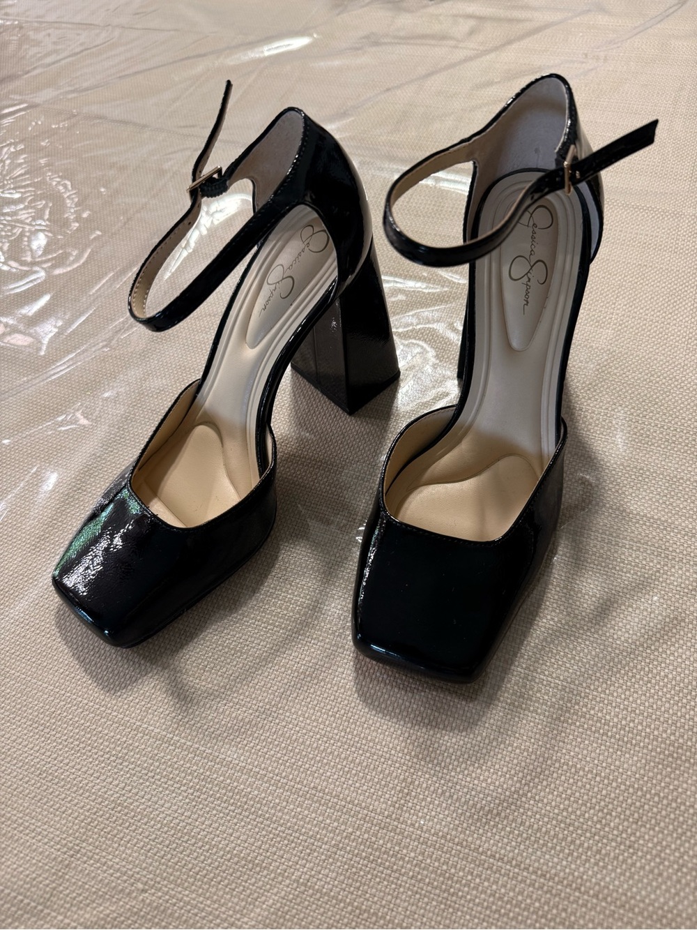 Jessica Simpson Lollah Block Heel Ankle Strap Pumps size 8.5 - Picture 2 of 5